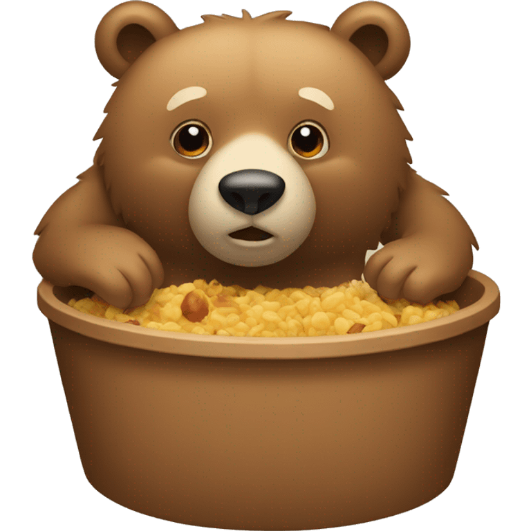 A bear hiding food emoji