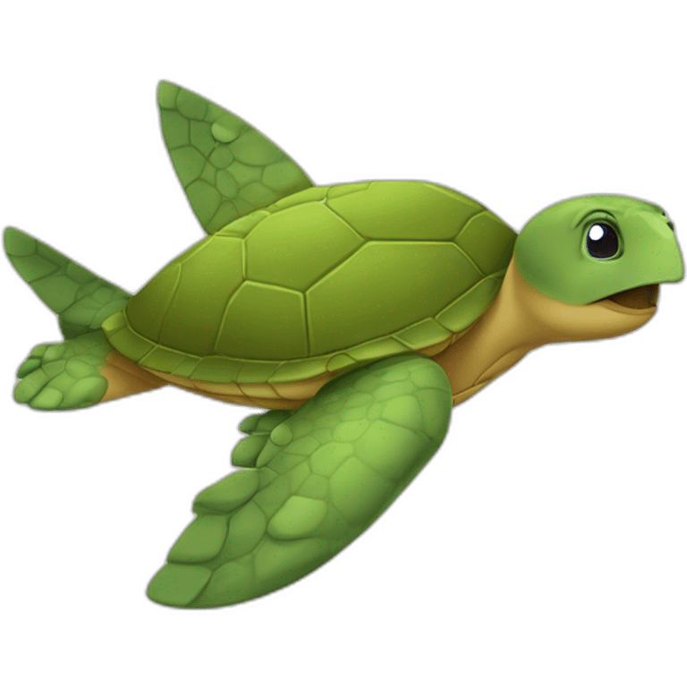 Une tortue sur un avion emoji