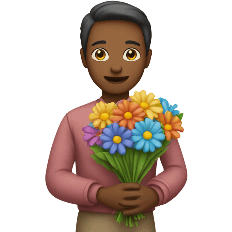 Holding flowers emoji