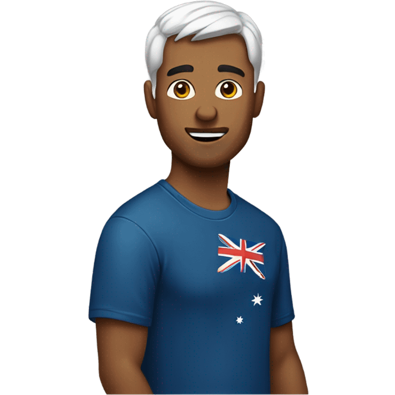 Man wearing an Australian T-shirt emoji