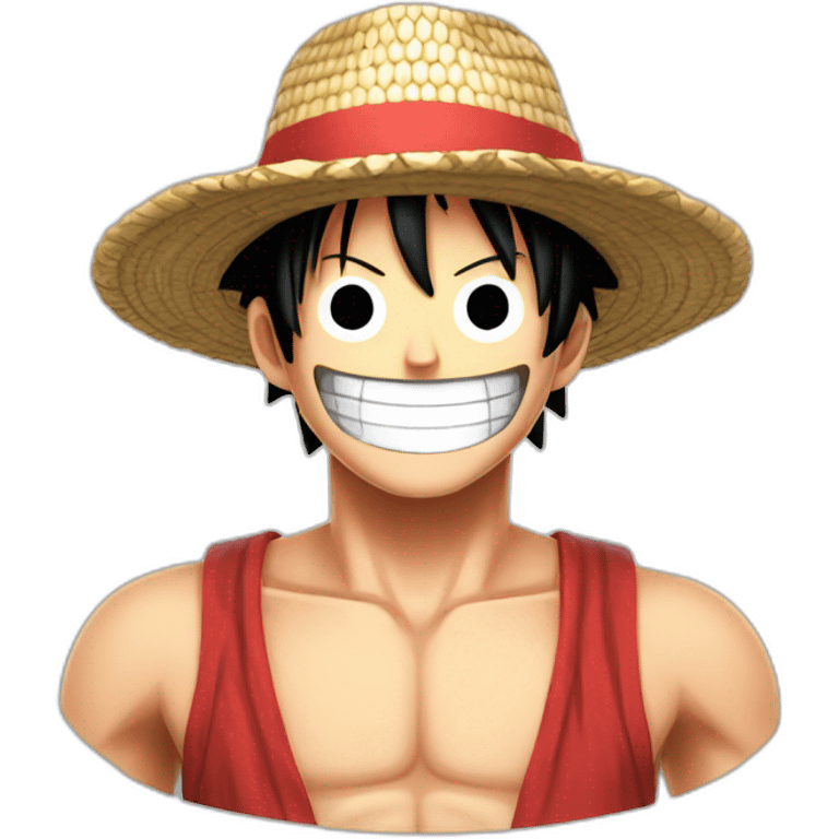 Luffy one piece avec son chapeau de paille emoji