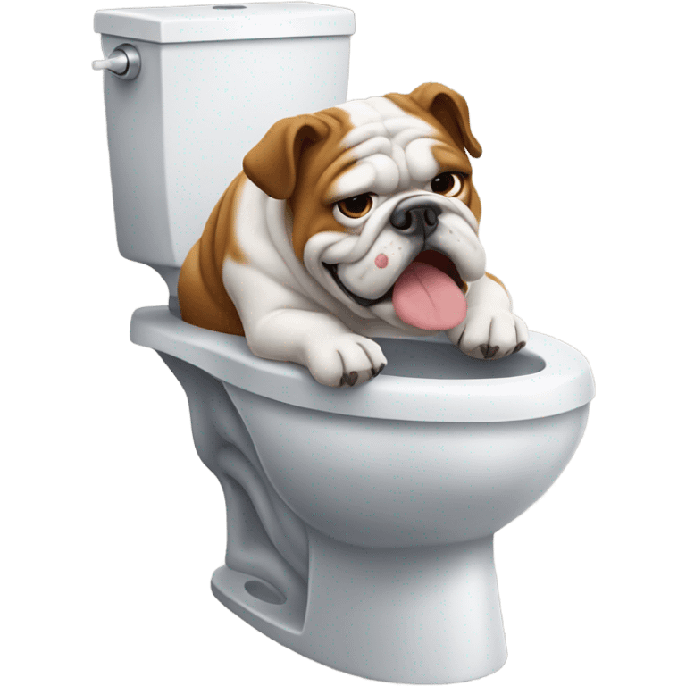 Bulldog on the toilet emoji