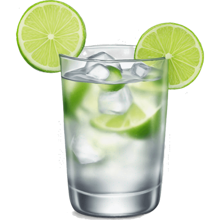 Vodka tonic with a lime emoji