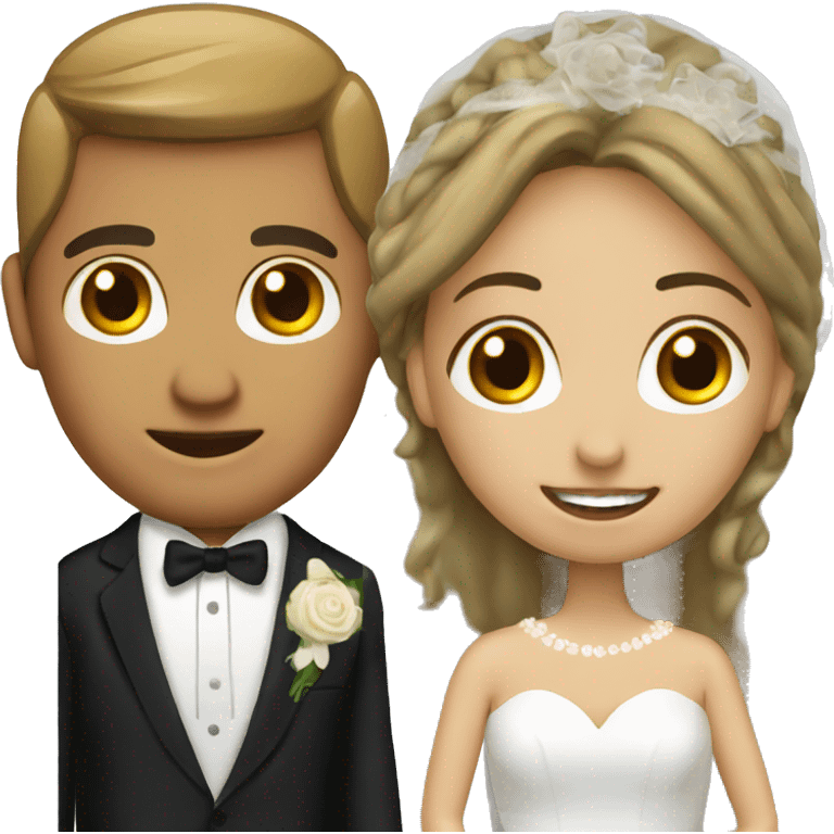 Wedding couple the bride is Mexican the groom is white emoji