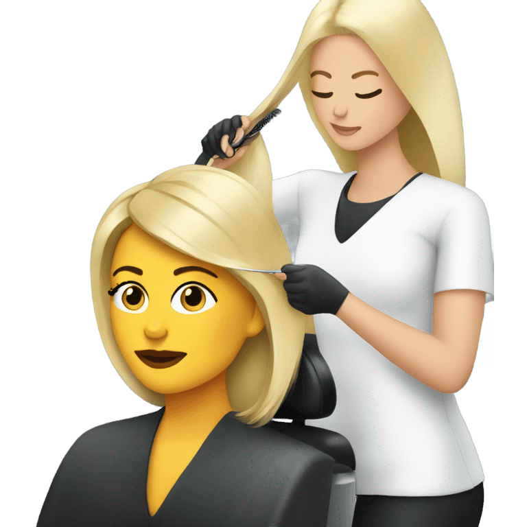 Blonde lady At the hairdresser emoji