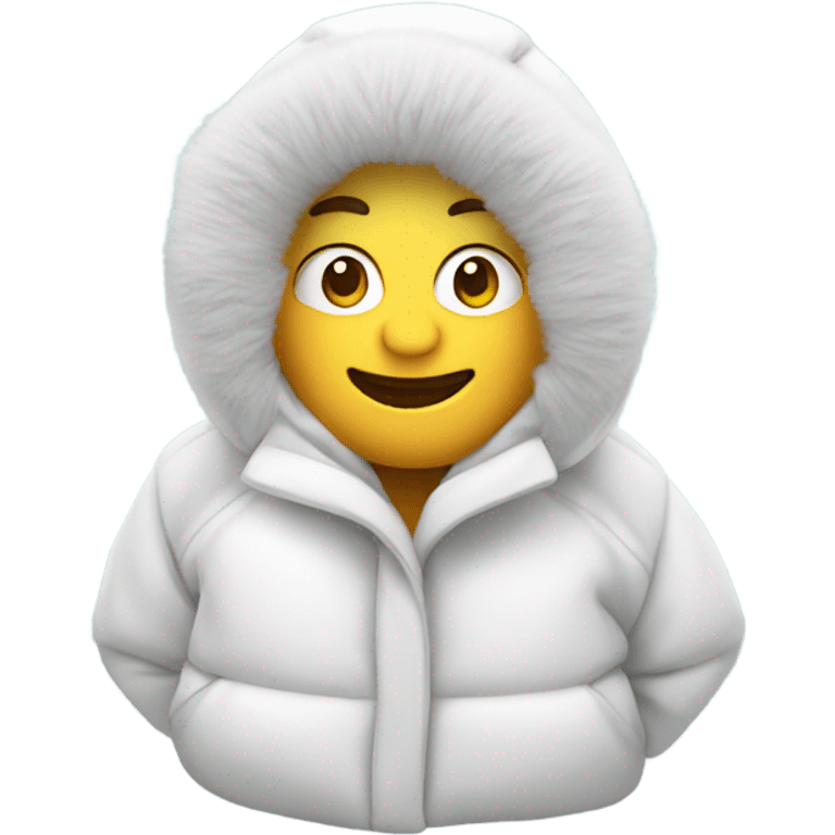 White cozy puffy coat  emoji