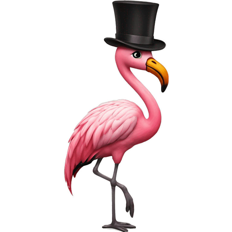 flamingo with a tophat emoji