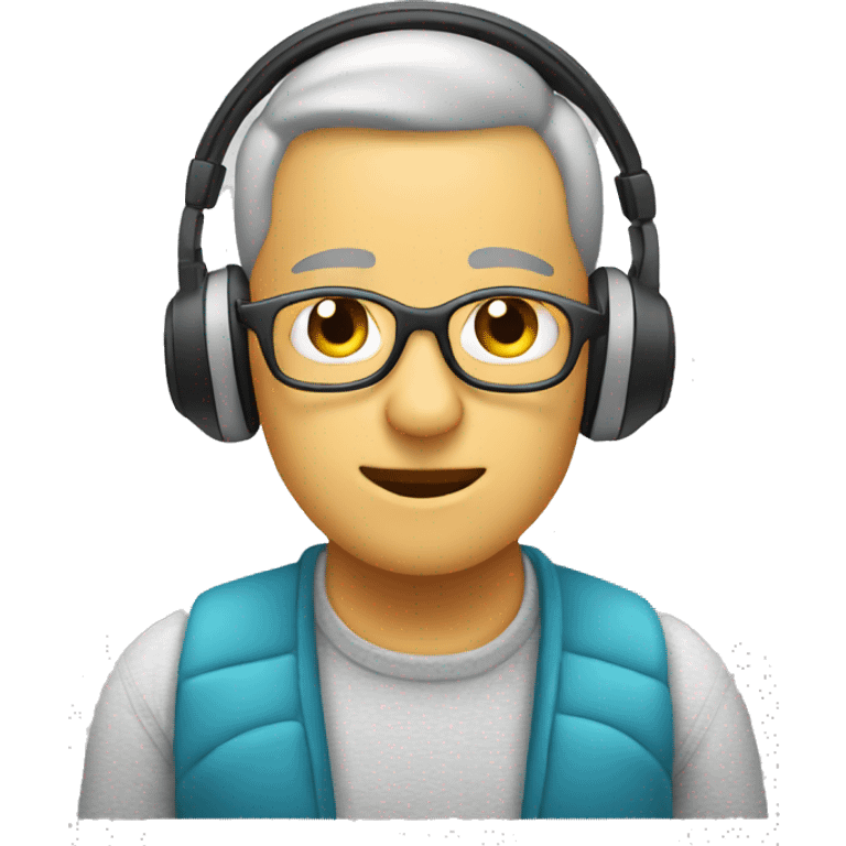 Person with hearing aids listening To music emoji