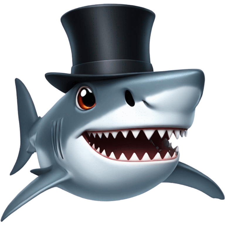 Shark with a top hat emoji