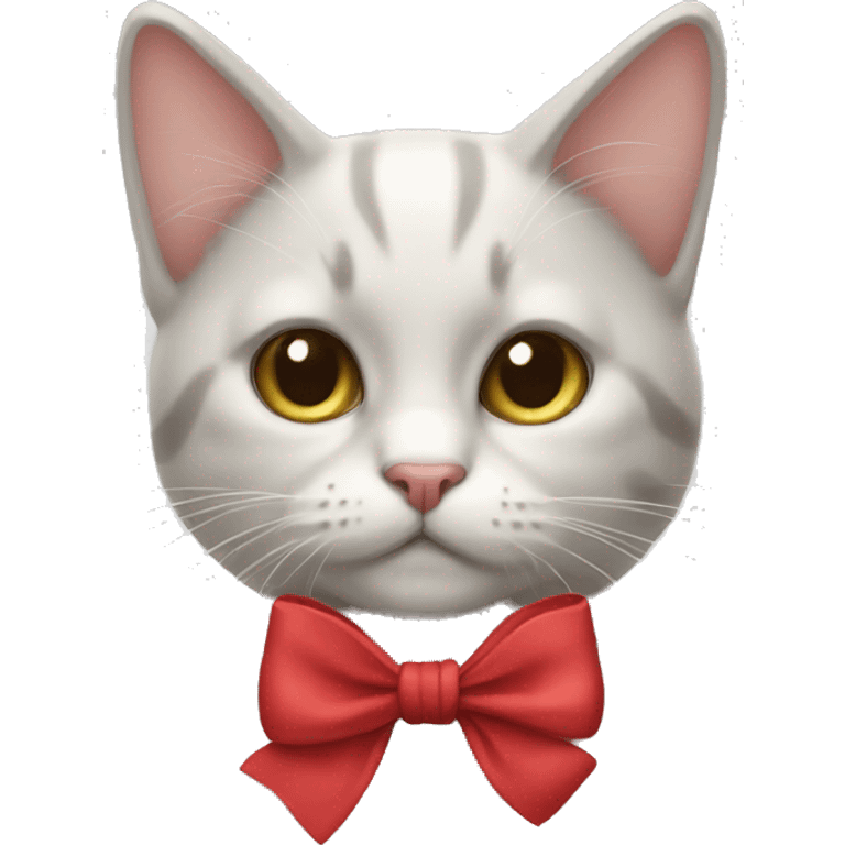 A cat with a bow emoji