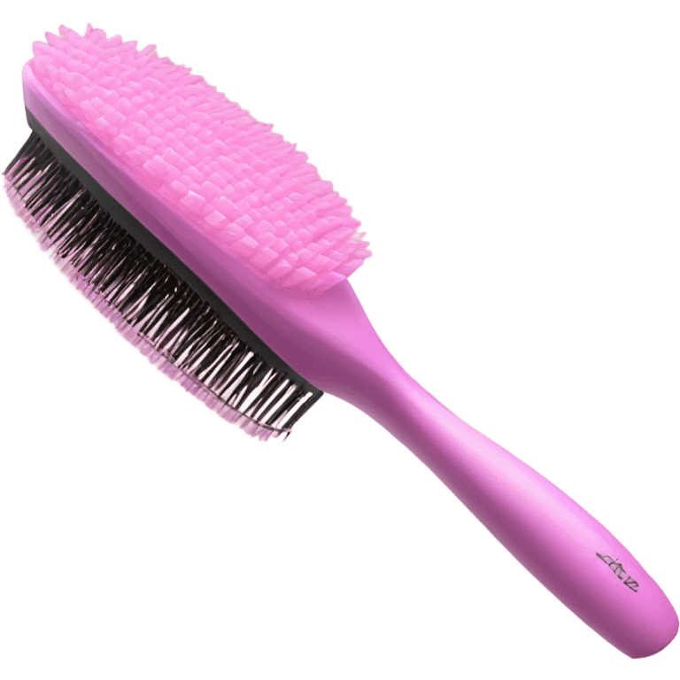 Pink hair brush emoji