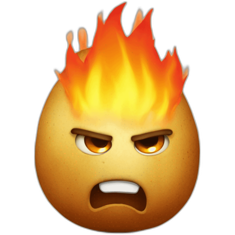 Angry Potatoes on fire emoji