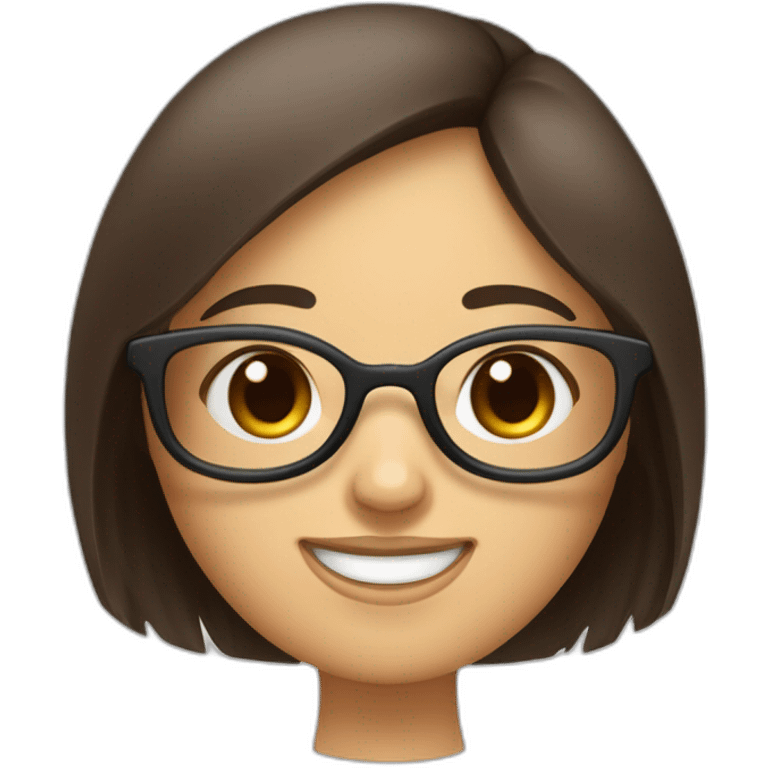 Fille brune qui fait coucou à une fille brune avec une frange et des lunettes emoji