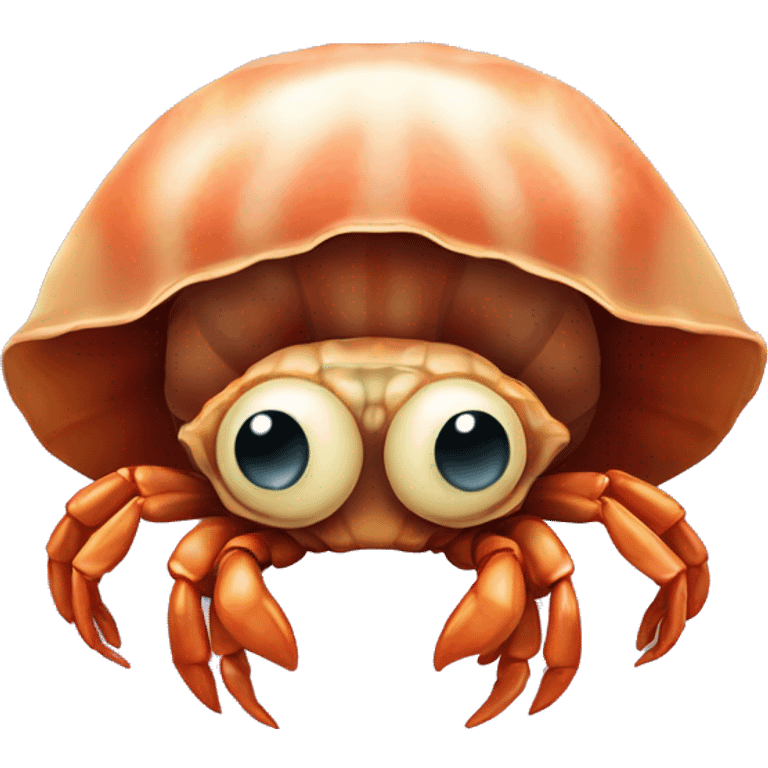 cute little hermit crab with eyes emoji