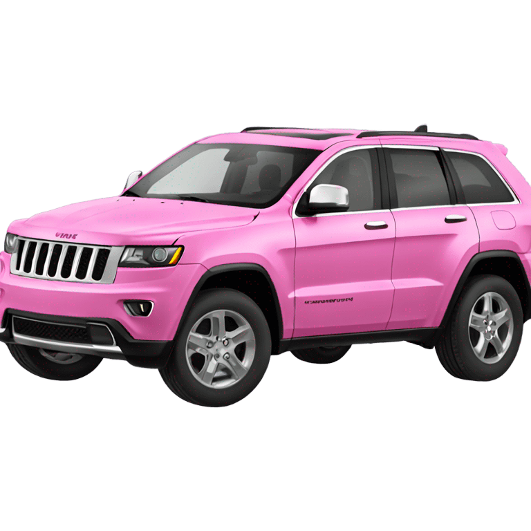 Pink jeep grand Cherokee with black wheels emoji