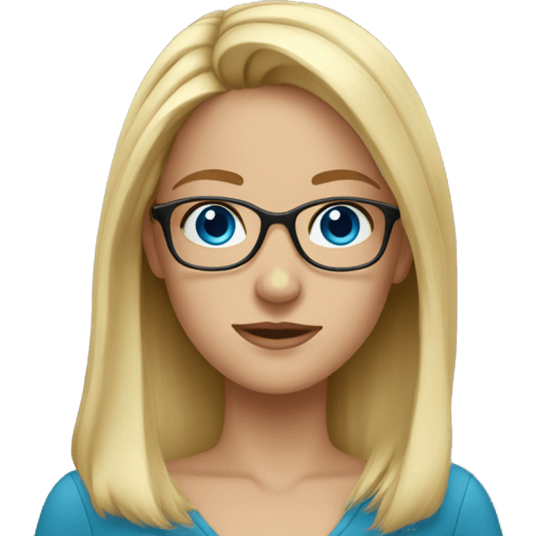 Blonde girl with glasses and blue eyes  emoji