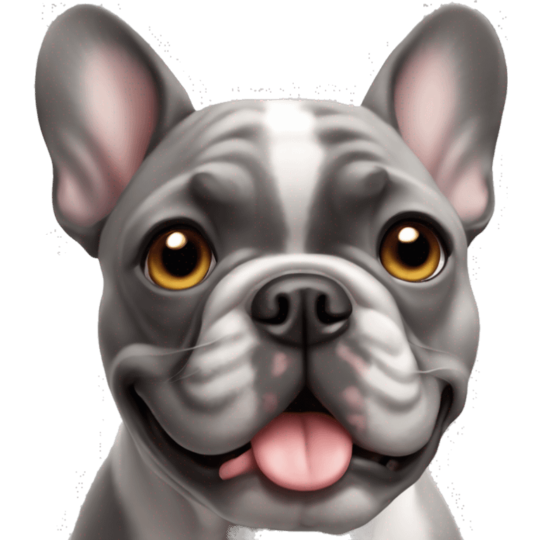 Grey French bulldog emoji