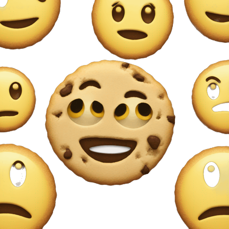 Happy emoji with cookie for eyes emoji