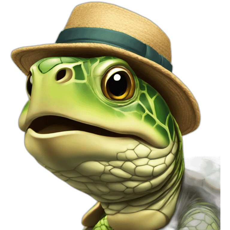 Tortue avec chapeau emoji