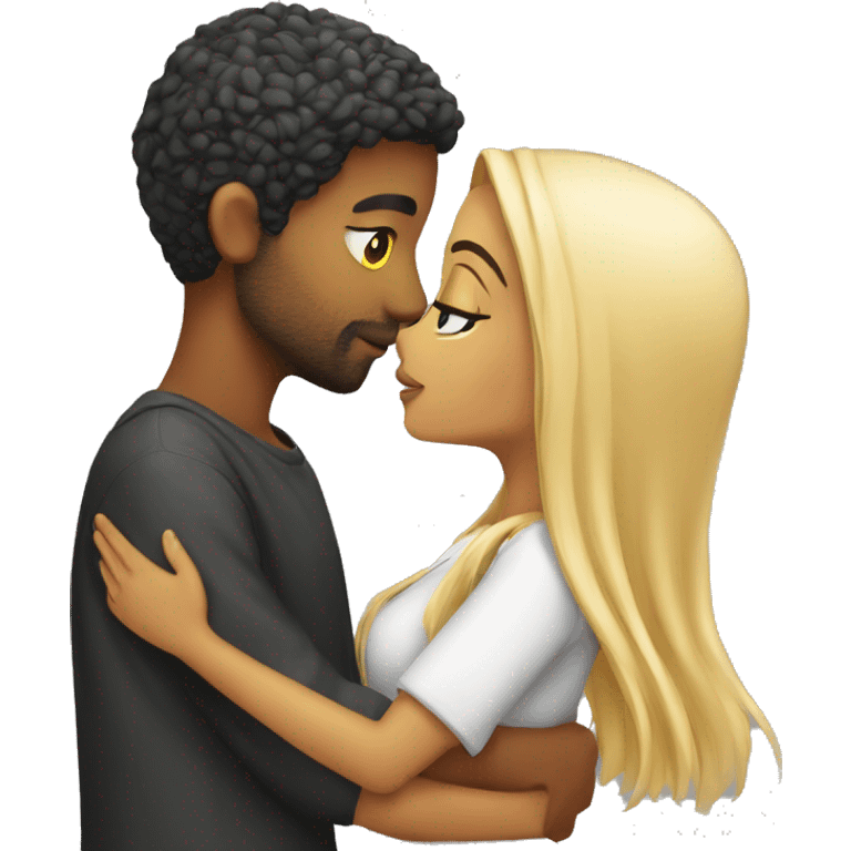 arab girl kissing blonde boy emoji