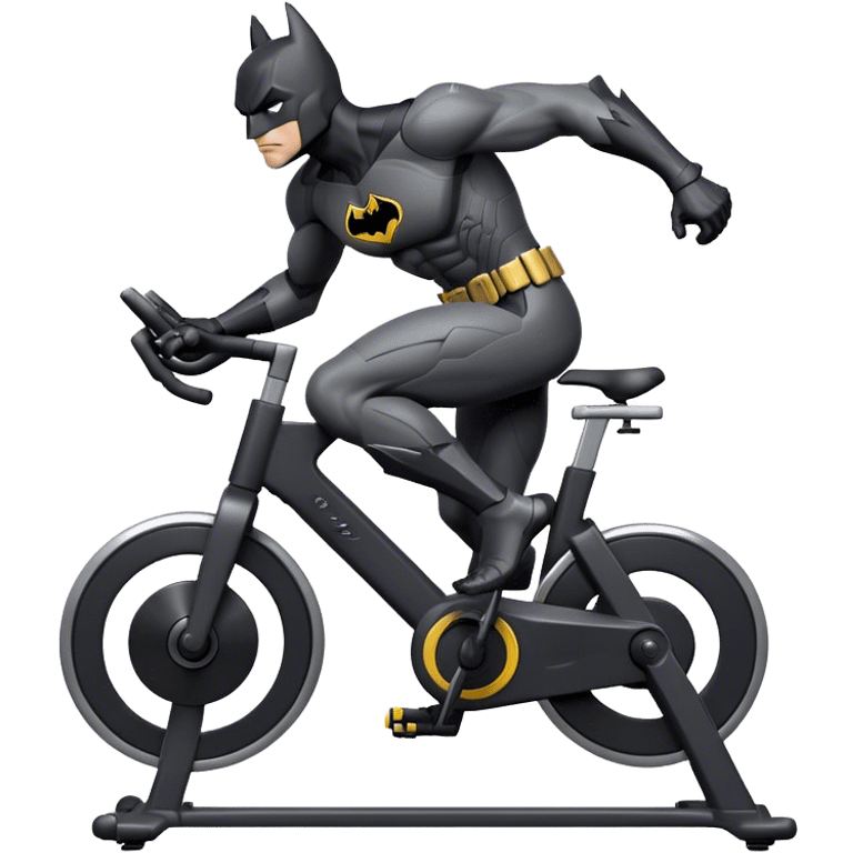 black Batman suit on a spinning bike emoji