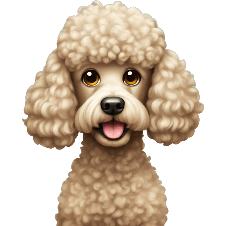 Poodle dog with a bad emoji