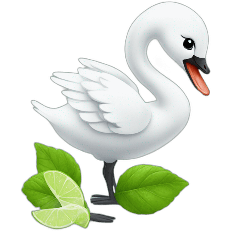 baby swan drinking mojito emoji