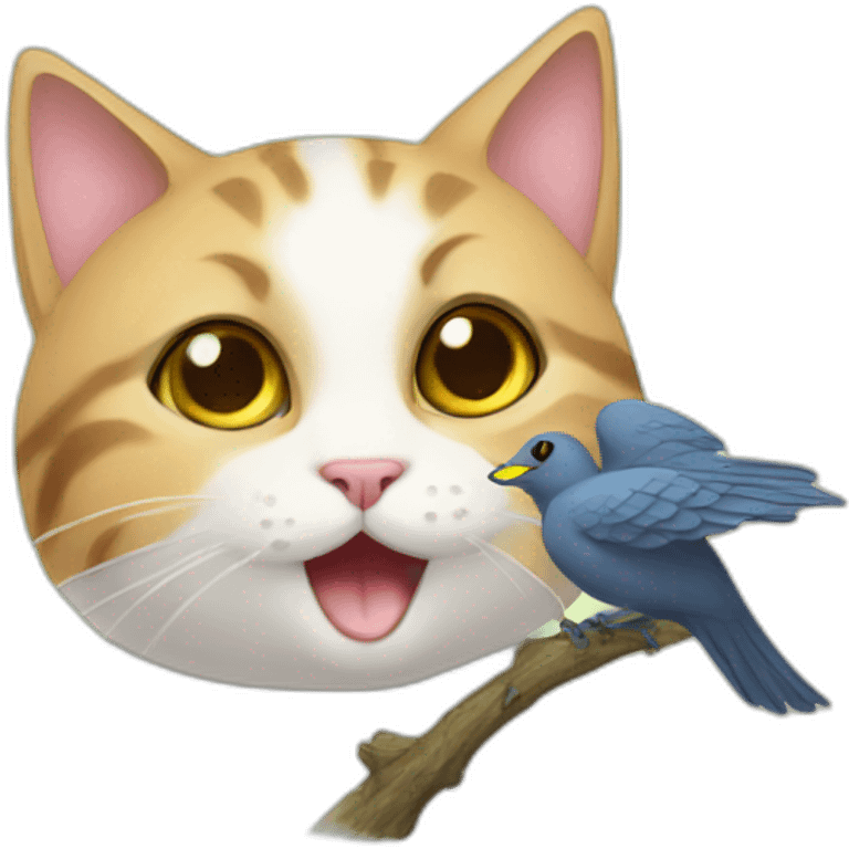 cat with bird emoji