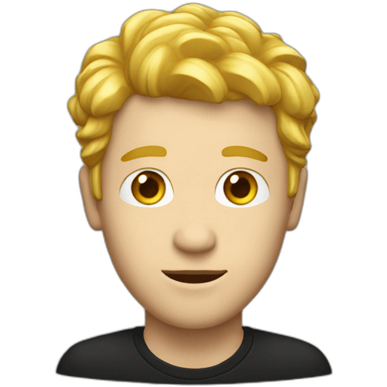 white man with golden hair and black glass  emoji