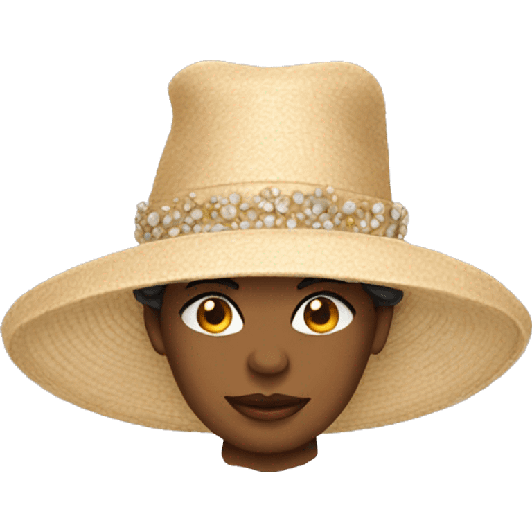 Large fancy women's hat emoji