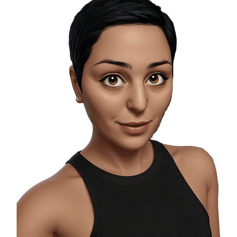 smiling girl with short black hair emoji