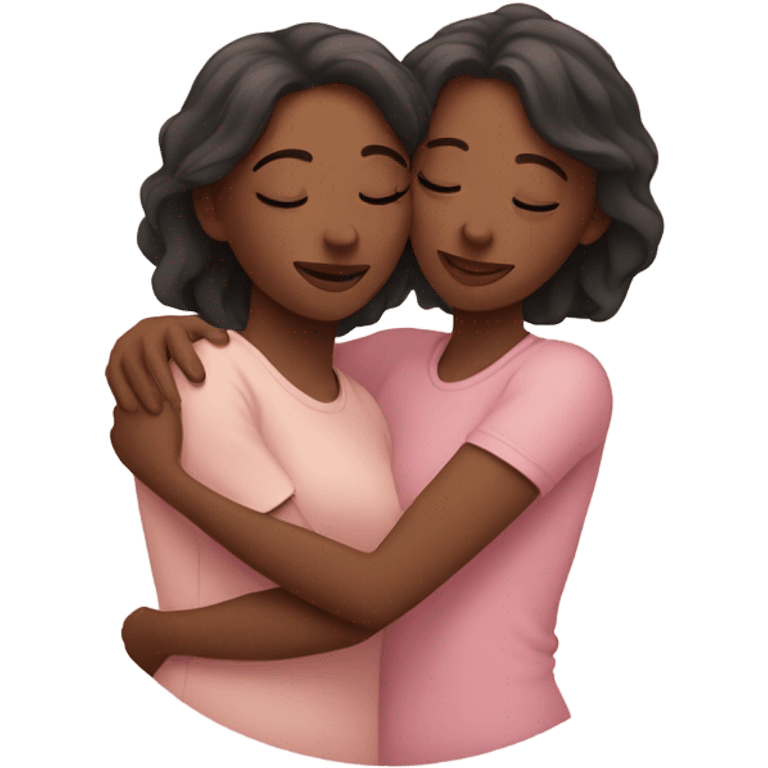 lesbian cuddles pink emoji