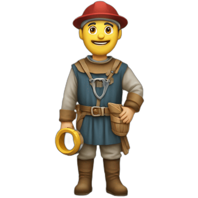 medieval mason with working gear emoji