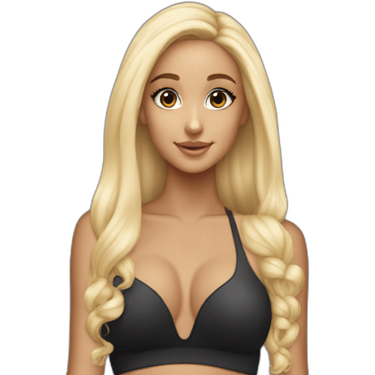 Ariana Grande, blonde debout maillot de bain, emoji