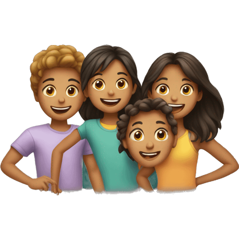 four kids playing together emoji