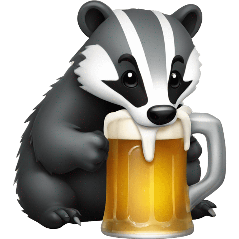 badger drinking beer emoji