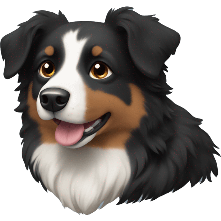 Small black australian shepherd dog with brown muzzle emoji