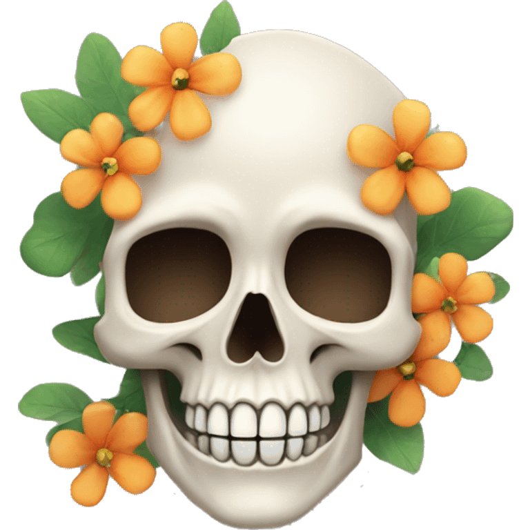 Skull with flowers emoji