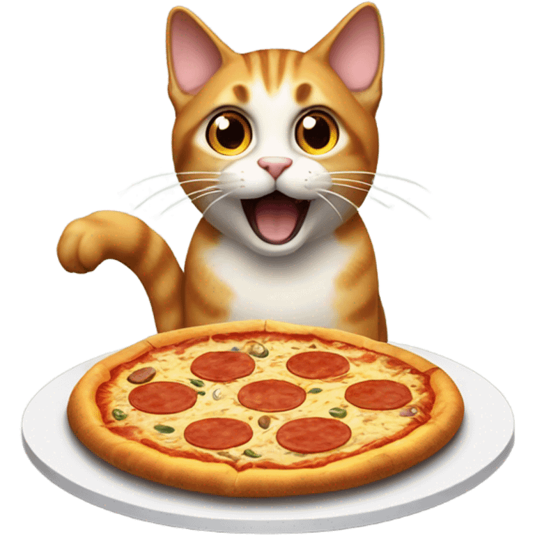 Cat eating pizza  emoji