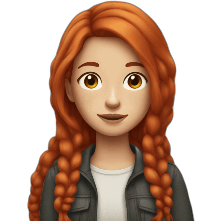 Girl with red long hair and freckles  emoji