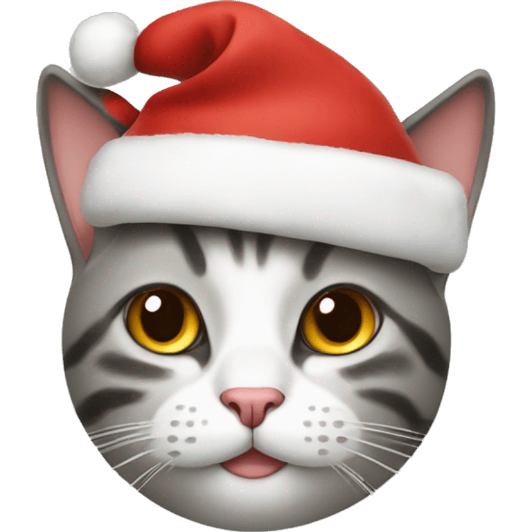 Christmas cat wearing hat emoji