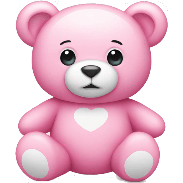 pink teddy bear with white he emoji