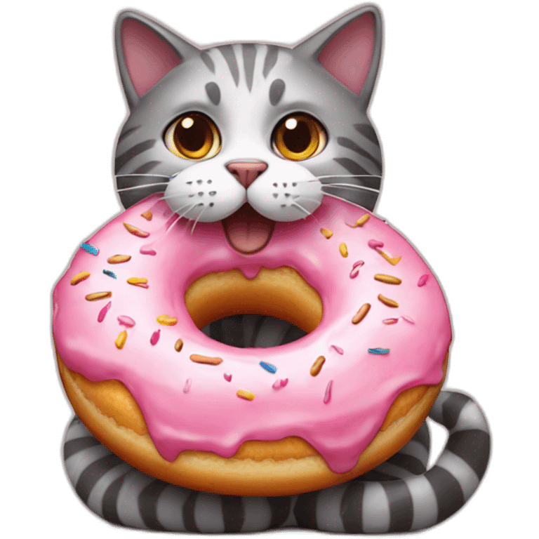 Cat eating donut  emoji