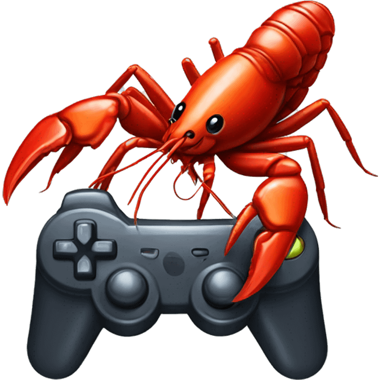 Crawfish with game controller  emoji