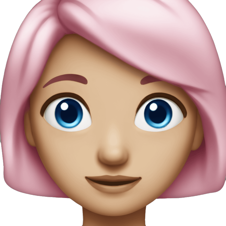 girl with pink hair and blue eye emoji