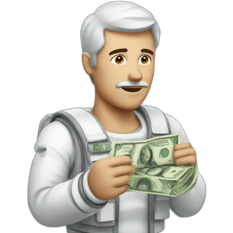 A man astronate showing money emoji