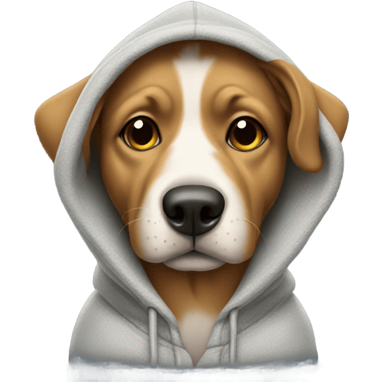 Dog wearing a hoodie emoji