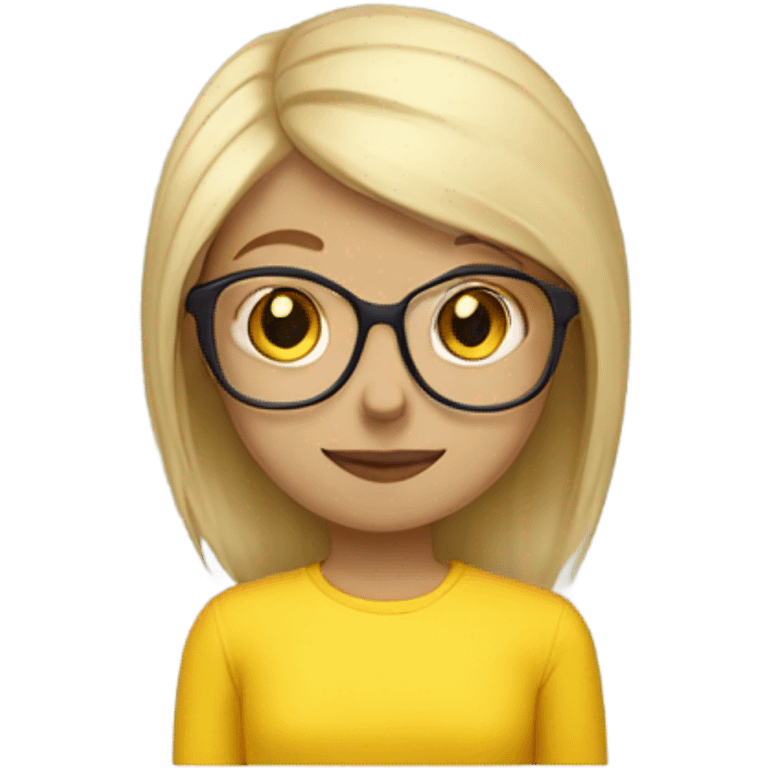 BLOND-straight-haired-girl-glasses-YELLOW-shirt emoji