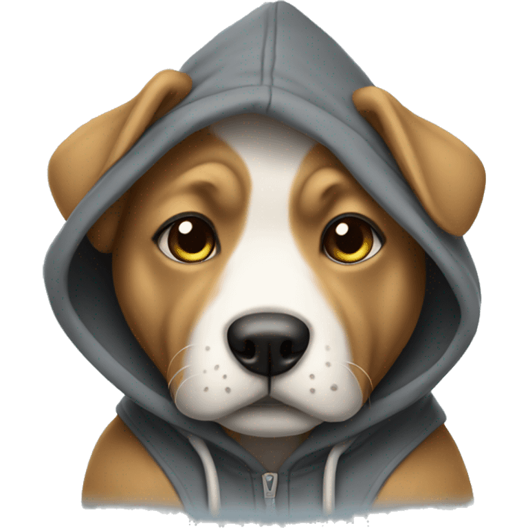 Dog wearing hoodie emoji