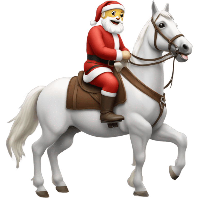 Santa riding a walking horse emoji